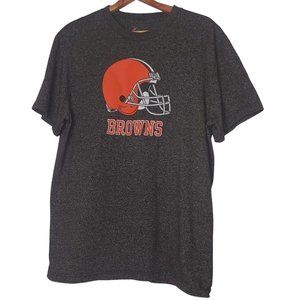 Cleveland Browns Majestic Mens Large T Shirt Dark Gray NFL Football Helmet
